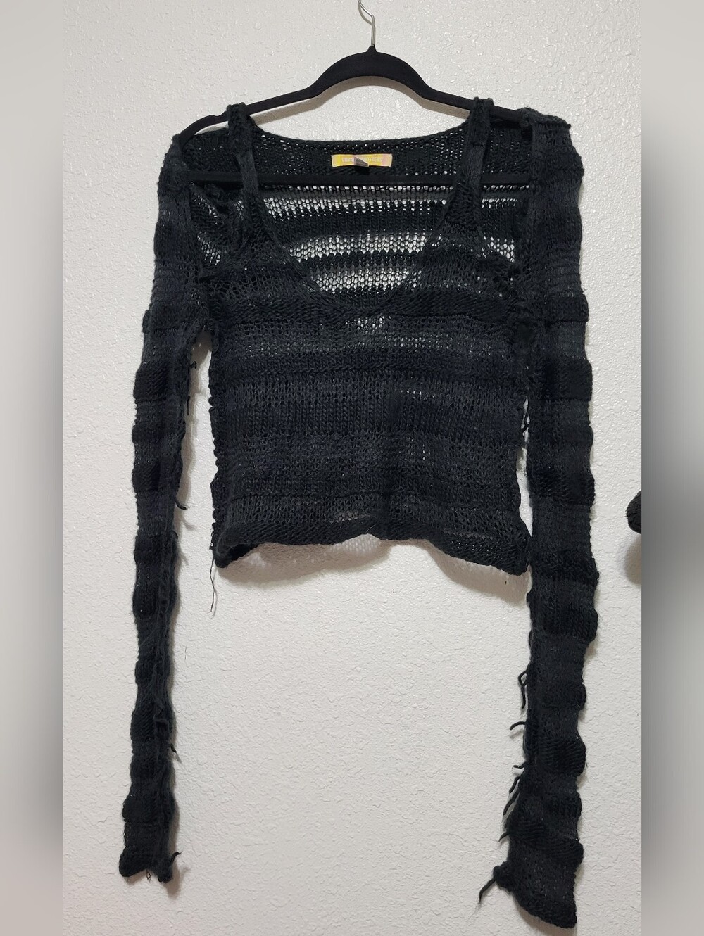 Urban Outfitters, Black Lightweight Open-Knit Women's Sweater